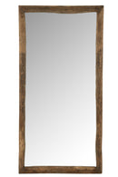 Wall Mirror Rectangle Wood Brown Large