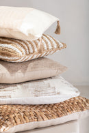 Cushion Square 1 Side Reed/Textile Natural Large