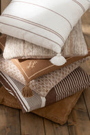 Cushion Woven Leather Camel
