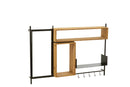 Wall Coat Rack With Mirror Tina Fir Wood/Iron Black/Natural