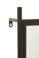 Wall Coat Rack With Mirror Tina Fir Wood/Iron Black/Natural