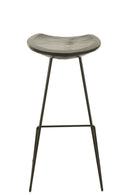 Bar Stool Teak Wood/Iron Black