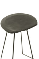 Bar Stool Teak Wood/Iron Black