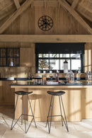 Bar Stool Teak Wood/Iron Black