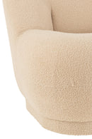Tabouret Teddy Velours Blanc Beige Chaud