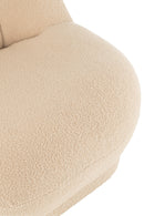 Tabouret Teddy Velours Blanc Beige Chaud