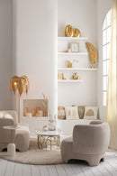 Seat 1-Person Knitted Textile/Wood White