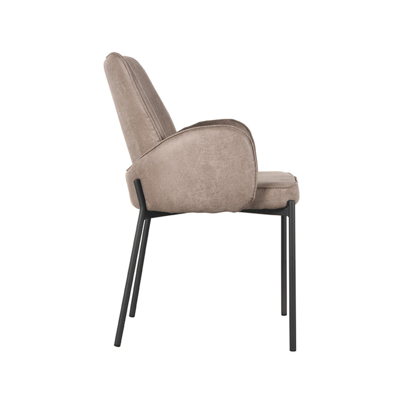 LABEL51 Eetkamerstoel Joni - Taupe - Microfiber - Majorr