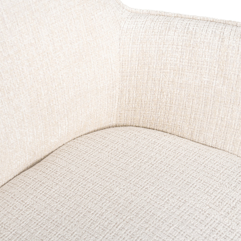 Draaistoel met arm Dakota beige chenille - Majorr