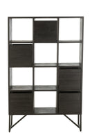 Cabinet With Drawers Recycle Teak Black
