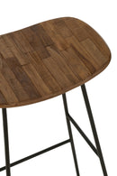 Stool Rectangular Recycle Teak Natural Large