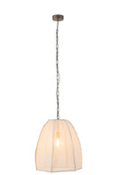 Plafonnier Poire Lin/Fer Blanc Petit