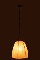 Plafonnier Poire Lin/Fer Blanc Petit