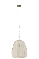 Plafonnier Poire Lin/Fer Blanc Petit