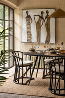 Wall Decoration 3 African Women Canvas/Paint/Rope Mix