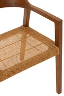 Chaise de salle à manger carrée ouverte en bois de teck marron