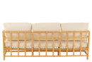 Canapé Elise + Coussin 3 Personnes Rotin/Textile Naturel/Blanc