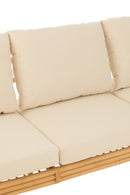 Canapé Elise + Coussin 3 Personnes Rotin/Textile Naturel/Blanc