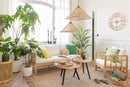 Canapé Elise + Coussin 3 Personnes Rotin/Textile Naturel/Blanc