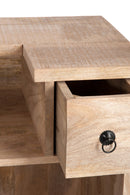 Bar Cabinet 2 Drawers Rectangular Wood Natural