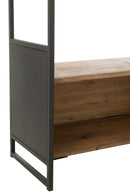 Shelf Rustik Recycled Wood/Metal Black/Natural Small