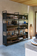 Shelf Rustik Recycled Wood/Metal Black/Natural Large