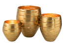 Set Of 3 Hurricane Bowls Metal Gold