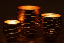 Set Of 3 Hurricane Bowls Metal Gold
