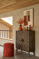 Armoire 2 portes en bois de manguier/MDF marron