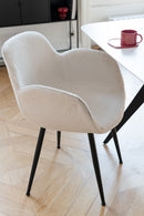Dinning Chair Fabric/Metal White