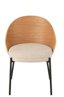 Chair Lone Ply Wood/Metal Natural/Beige