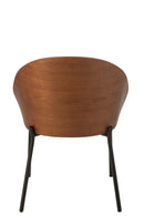 Chair Lone Ply Wood/Metal Brown/Grey