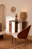 Lounge Chair Lone Ply Wood/Metal Brown/Grey