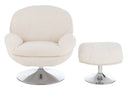 Relax Chair + Footstool Lay Metal/Plywood Cream/Silver
