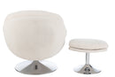 Relax Chair + Footstool Lay Metal/Plywood Cream/Silver