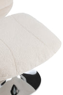 Relax Chair + Footstool Lay Metal/Plywood Cream/Silver