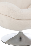 Relax Chair + Footstool Lay Metal/Plywood Cream/Silver