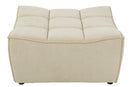 Pouf Grille Bois de Peuplier/Mousse Beige
