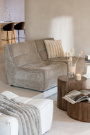 Pouf Grille Bois de Peuplier/Mousse Beige