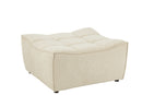 Pouf Grille Bois de Peuplier/Mousse Beige