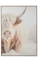 Wall Deco Yak Face Pinewood/Polyresin White/Beige