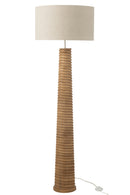 Lampadaire fileté en bois d'Ailanthus naturel/gris