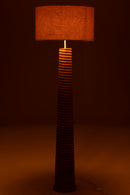 Lampadaire fileté en bois d'Ailanthus naturel/gris