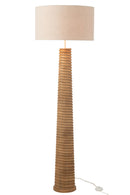 Lampadaire fileté en bois d'Ailanthus naturel/gris
