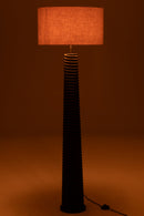 Floor Lamp Threaded Ailanthus Wood Black/Grey