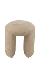 Tabouret rond textile beige