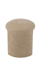 Tabouret rond textile beige
