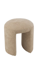 Tabouret rond textile beige