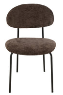 Dining Chair Textile/Metal Dark Brown