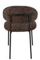 Dining Chair Textile/Metal Dark Brown
